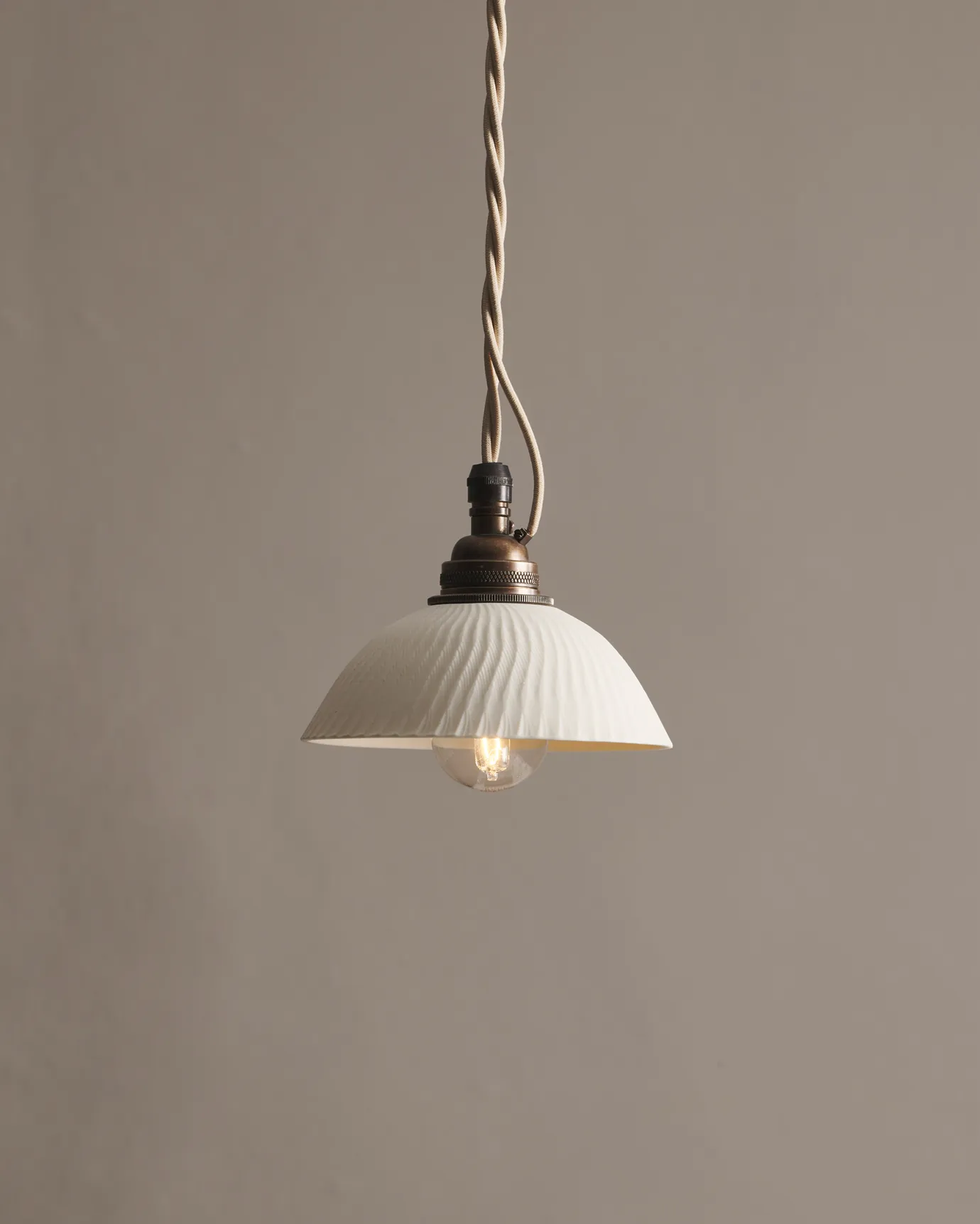 Large Narrow Pleat Porcelain Light | deVOL Kitchens